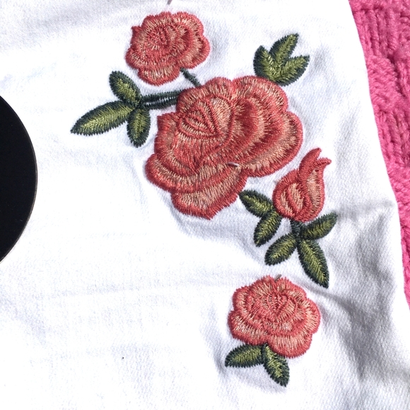 Angel Kiss Skinny Mid Rise White Rose Jeans Sz 11 - Picture 4 of 15